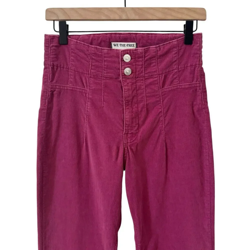 Free People We The Free Jayde Corduroy Flare Retro Pants Jeans Pink Size 27